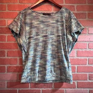 Multicolor Batwing Dressy Top